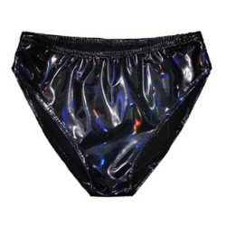 Lesklé kalhotky - černé, 75-78 pas, XL