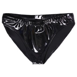Lesklé kalhotky - černé, 75-78 pas, XL