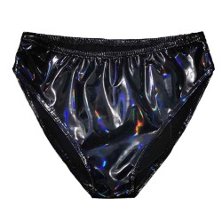 Lesklé kalhotky - černé, 79-82 pas, 2XL