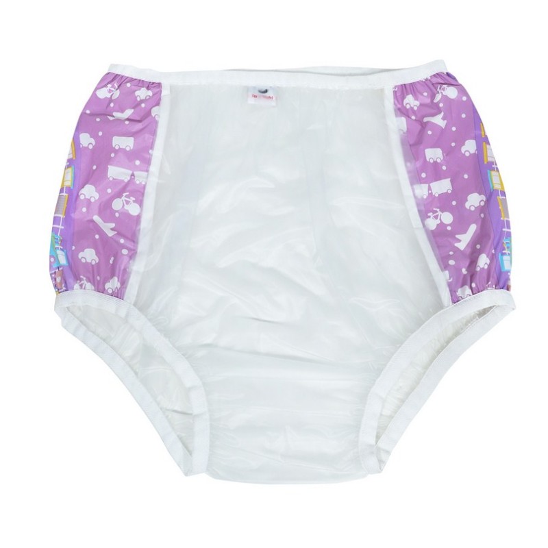 PVC kalhotky - XL, fialové boky