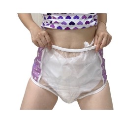 PVC kalhotky - XL, fialové boky