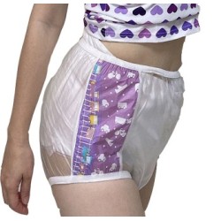 PVC kalhotky - XL, fialové boky