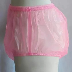 PVC kalhotky - XXL, růžové průhledné