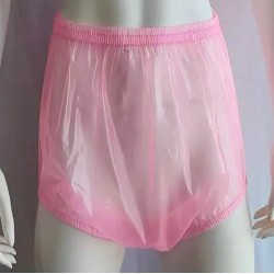 PVC kalhotky - L, růžové průhledné