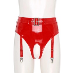 Spodní prádlo s otevřeným rozkrokem - červené, XL