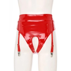 Spodní prádlo s otevřeným rozkrokem - červené, XL