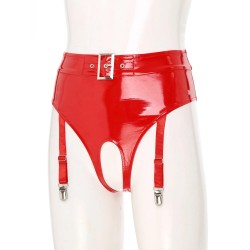 Spodní prádlo s otevřeným rozkrokem - červené, XL