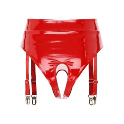 Spodní prádlo s otevřeným rozkrokem - červené, XL