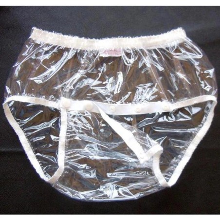 PVC kalhotky - XXL, transparentní s cvoky