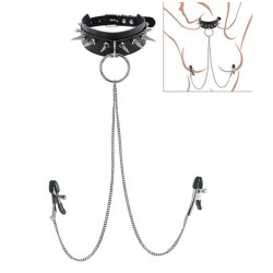 Obojek s klipsy - černý, D