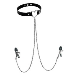 Obojek s klipsy - černý, S