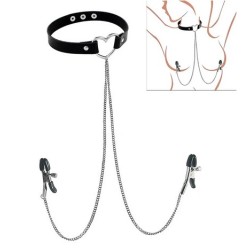 Obojek s klipsy - černý, S