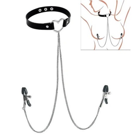 Obojek s klipsy - černý, S