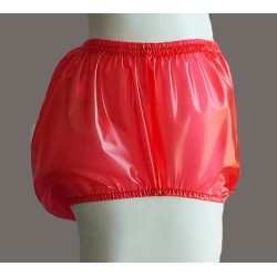 PVC kalhotky - XXL, červené průhledné