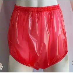 PVC kalhotky - XXL, červené průhledné