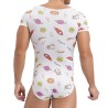 Body - bílé s obrázky, XL