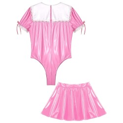 Lesklé body - růžové, M + sukýnka