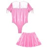 Lesklé body - růžové, M + sukýnka