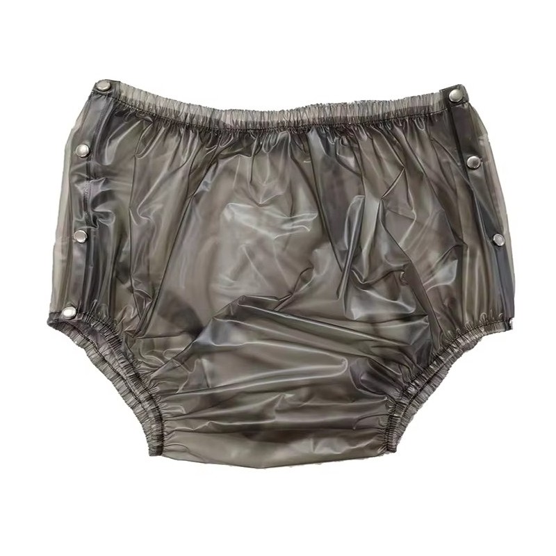 PVC kalhotky - XXL, černé, s cvoky