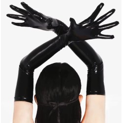 dlouhé rukavice - černé, M