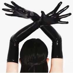 dlouhé rukavice - černé, M