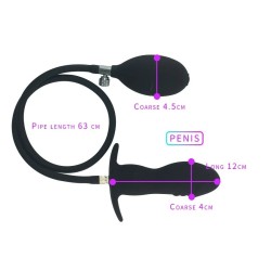 nafukovací anální dildo - černé