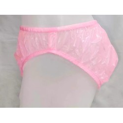 PVC kalhotky, bikini - M, růžové, průhledné