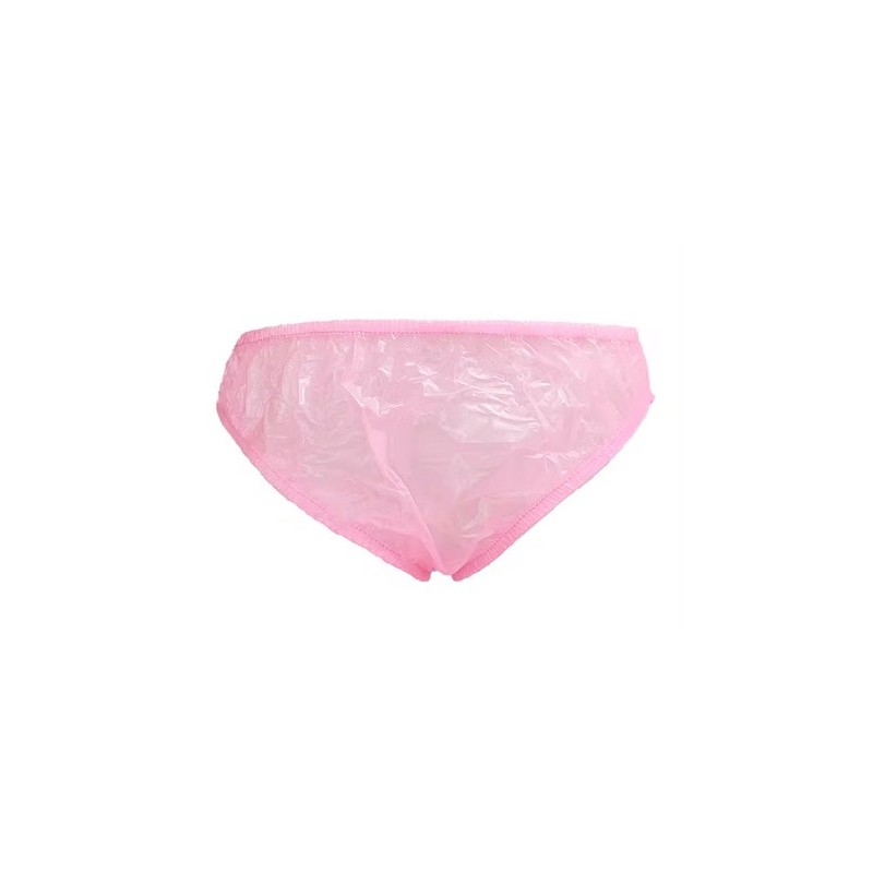 PVC kalhotky, bikini - M, růžové, průhledné