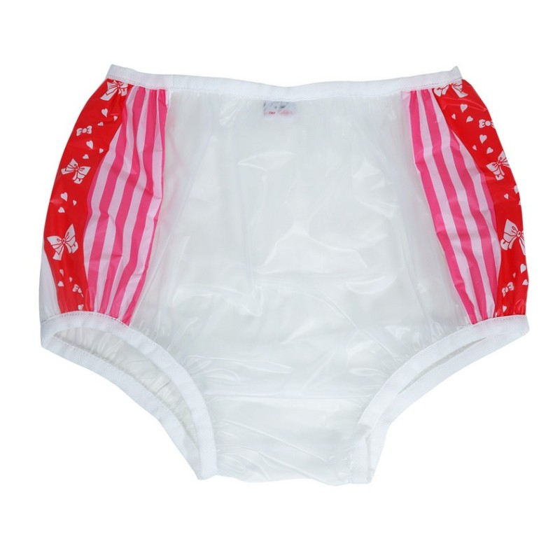 PVC kalhotky - XXL, bíločervené boky