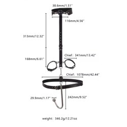 Postroj s kovovým hákem a pouty - černý