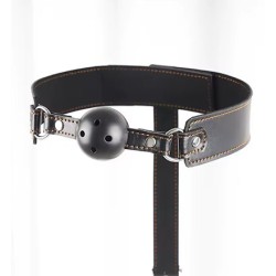 Postroj s kovovým hákem a pouty - černý