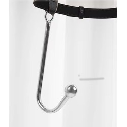 Postroj s kovovým hákem a pouty - černý