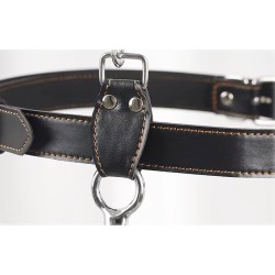 Postroj s kovovým hákem a pouty - černý