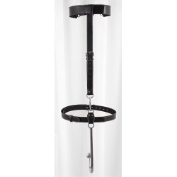 Postroj s kovovým hákem a pouty - černý