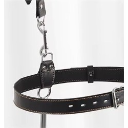Postroj s kovovým hákem a pouty - černý