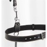Postroj s kovovým hákem a pouty - černý