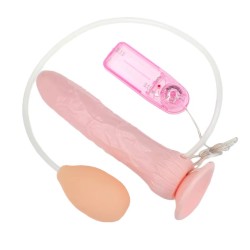 vibrátor s ejakulací - béžový