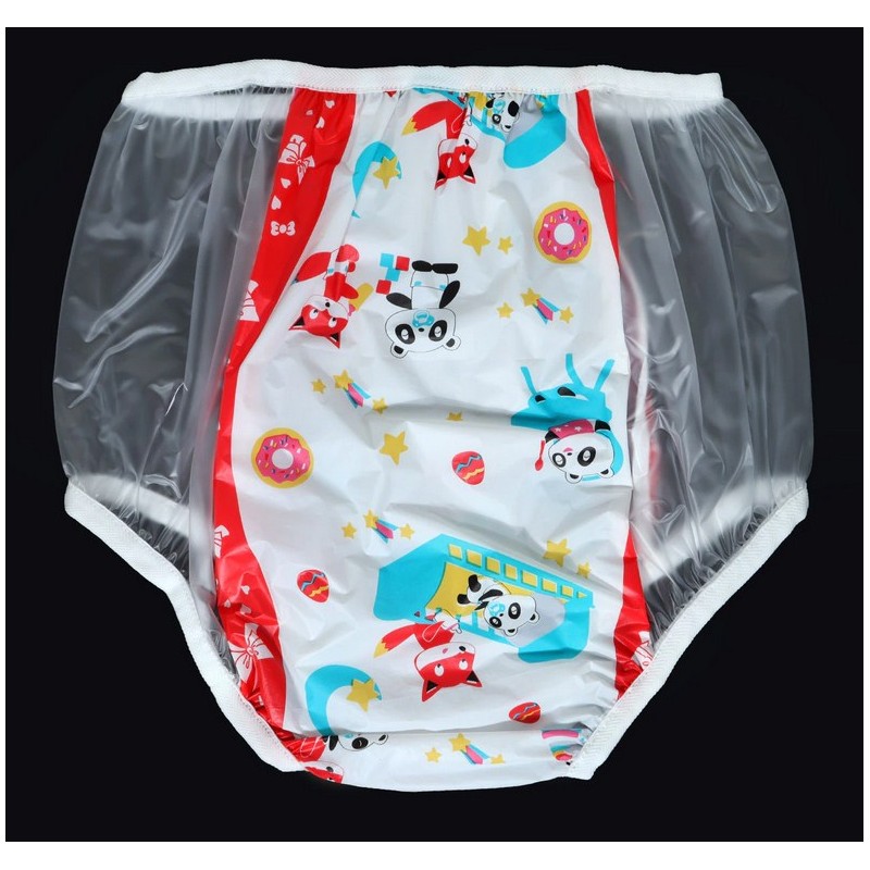 PVC kalhotky - XXL, bíločervený střed