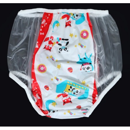 PVC kalhotky - XXL, bíločervený střed