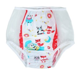 PVC kalhotky - XXL, bíločervený střed