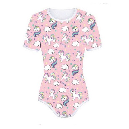 Body - růžové s poníky, XL