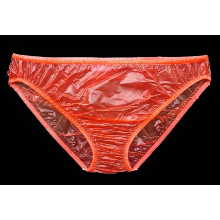 PVC kalhotky, bikini - XXL, červené průhledné