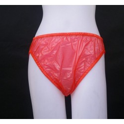 PVC kalhotky, bikini - XXL, červené průhledné