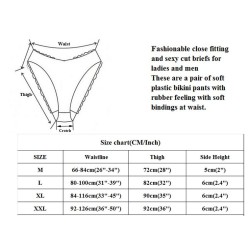 PVC kalhotky, bikini - XXL, červené průhledné